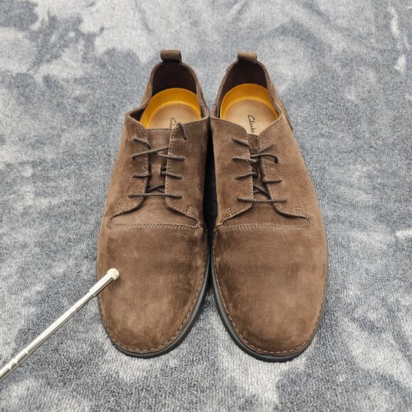 Clarks Active Air Shoes Mens 12 brown suede lace up comfort casual oxford